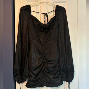 Black Glitter Long Sleeve Corset Dress | HOMECOMING